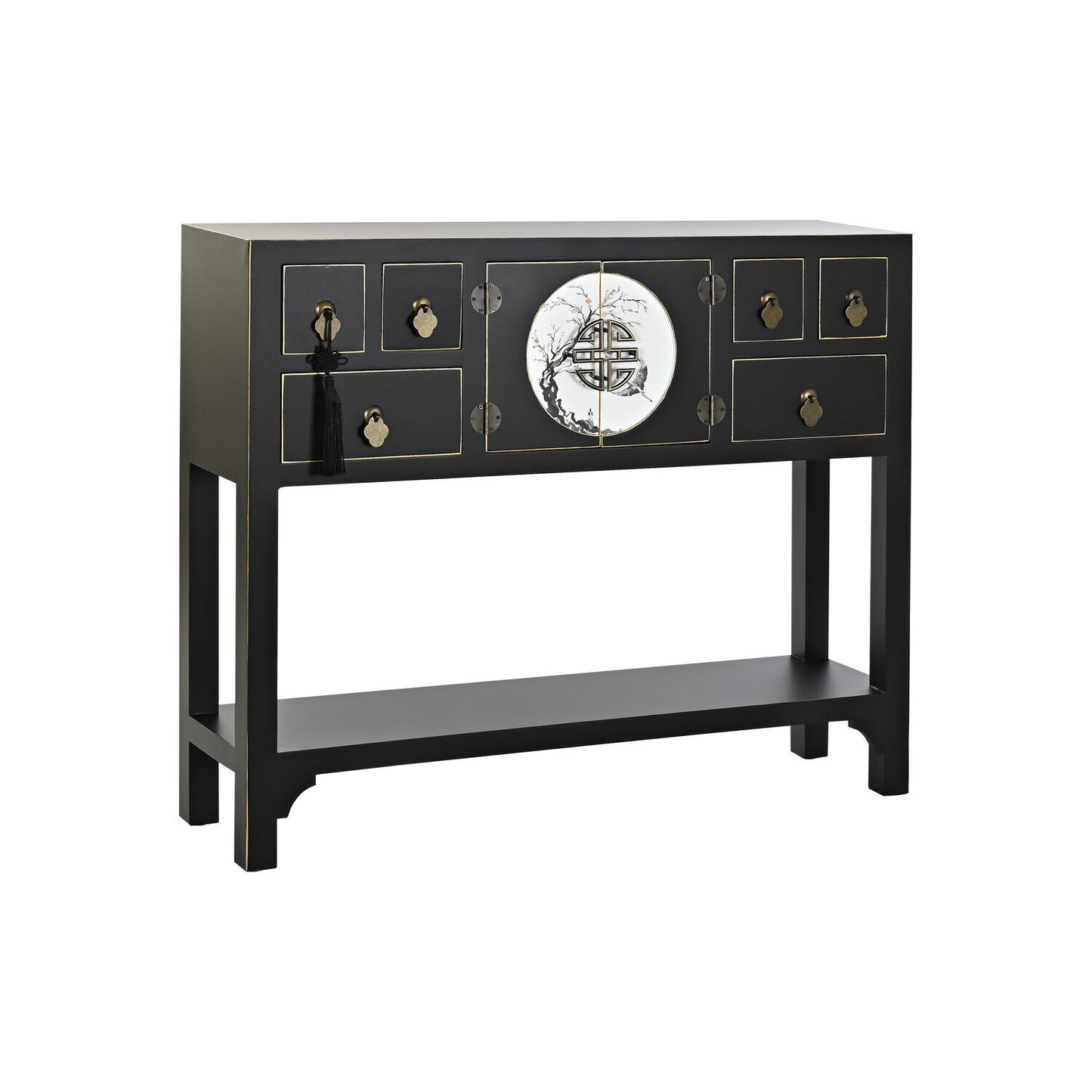 CONSOLA ABETO MDF 95X26X79 ORIENTAL NEGRO