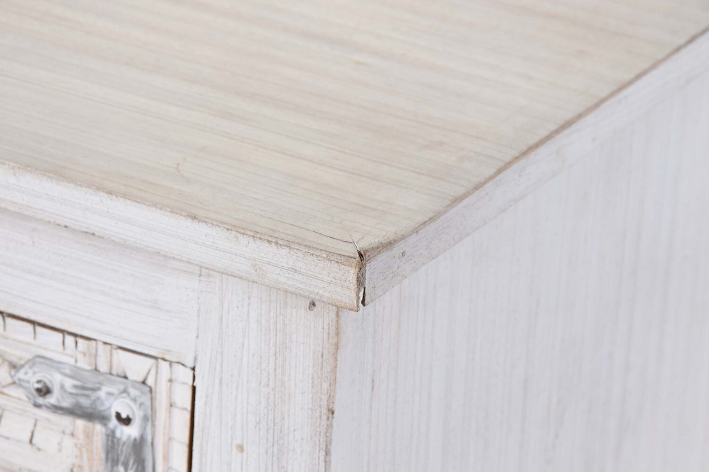 MUEBLE TV MANGO MADERA 151X40X60 ENVEJECIDO BLANCO