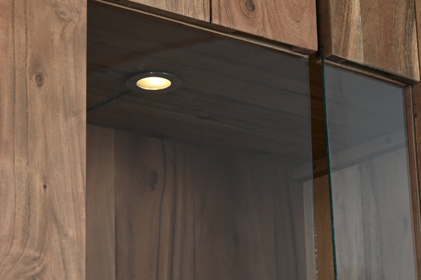 VITRINA ACACIA CRISTAL 80X40X197 MARRON