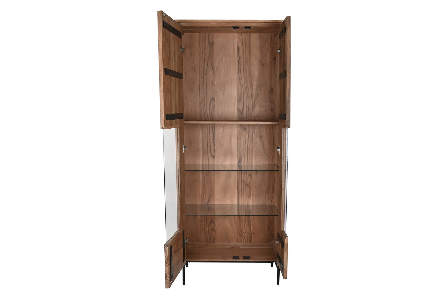 VITRINA ACACIA CRISTAL 80X40X197 MARRON