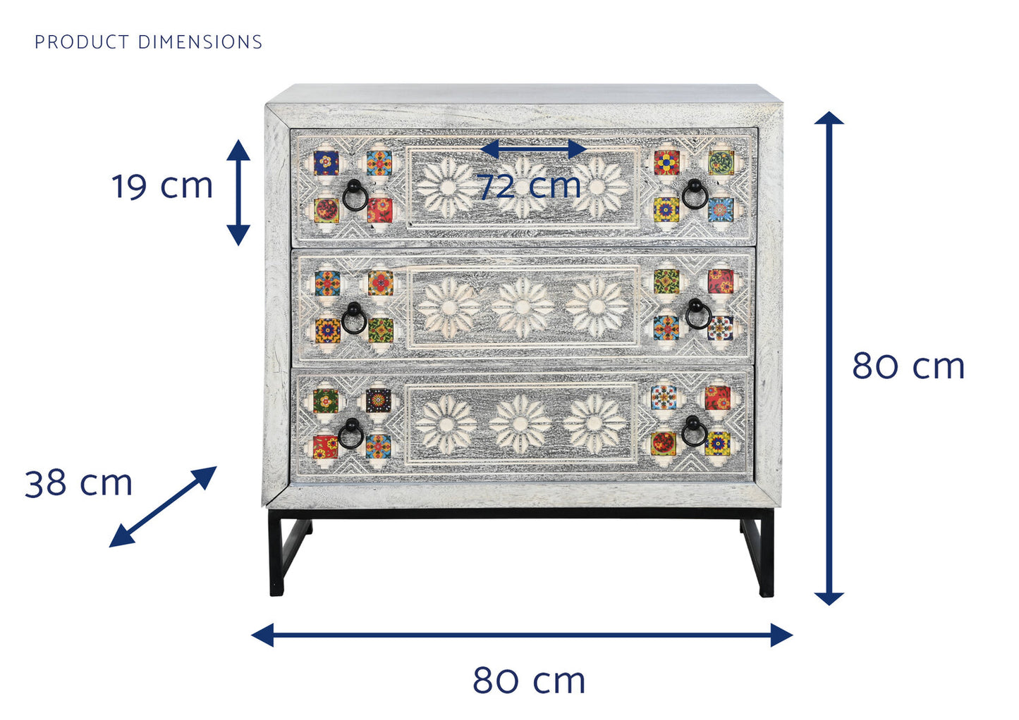 COMODA MANGO CERAMICA 80X38X80 BEIGE