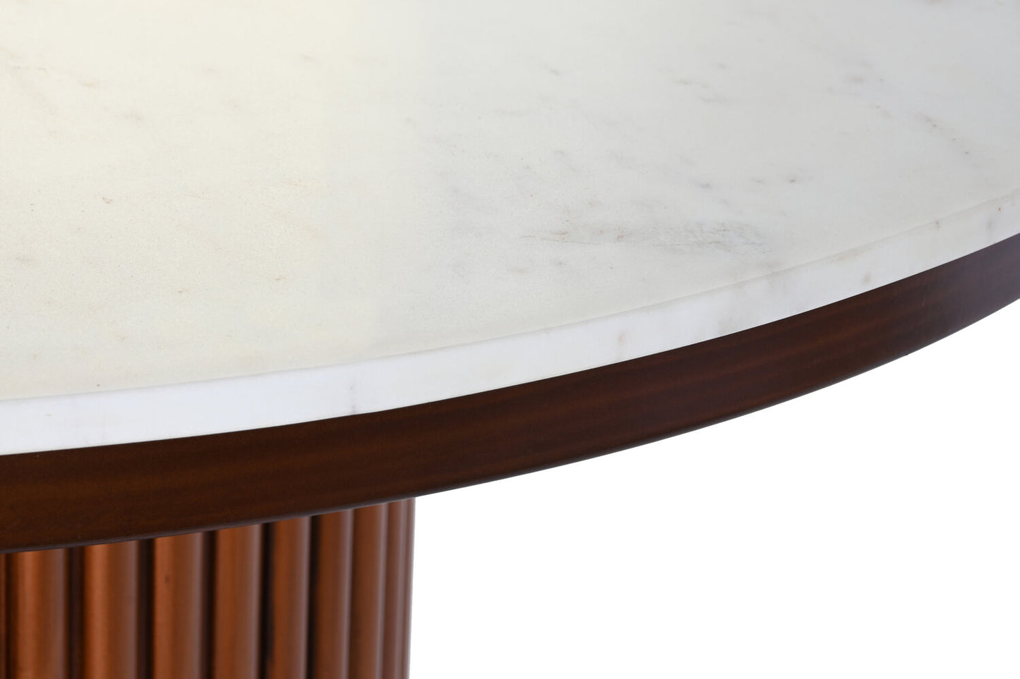 MESA COMEDOR MARMOL METAL 110X110X76 COBRIZO
