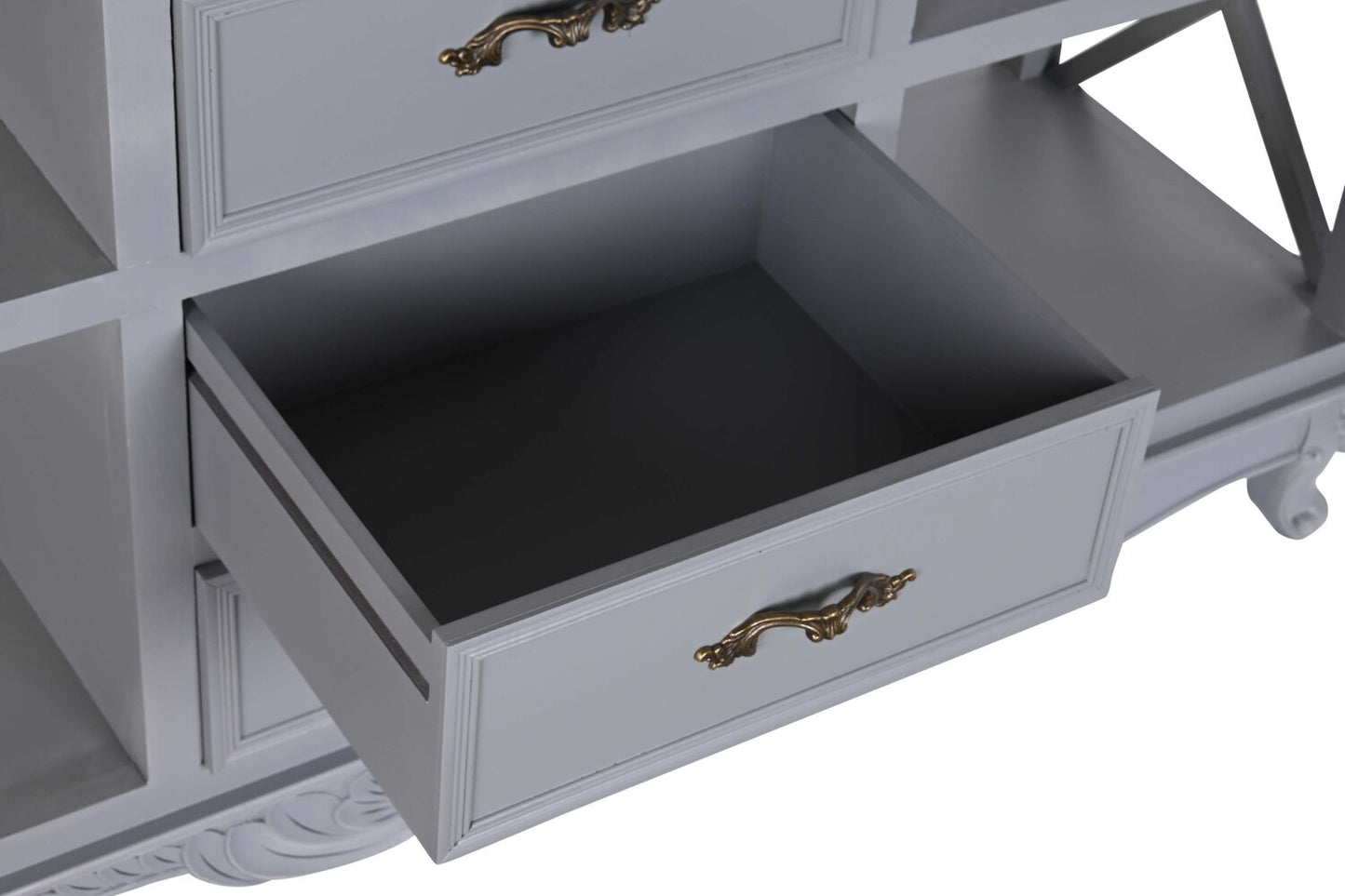 BUFFET PAULOWNIA MDF 132X40X84:5 GRIS