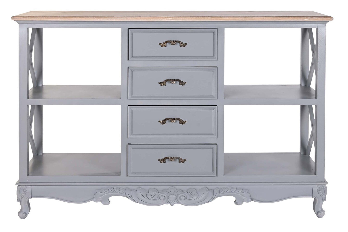 BUFFET PAULOWNIA MDF 132X40X84:5 GRIS