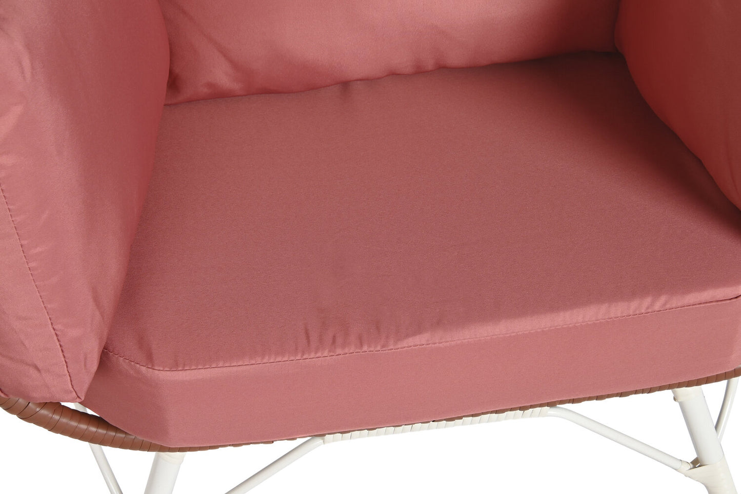 SILLON RATAN SINTETICO ACERO 99X71X147 CON COJINES