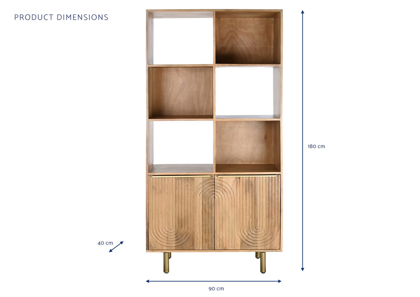 ESTANTERIA MANGO 90X40X180 NATURAL