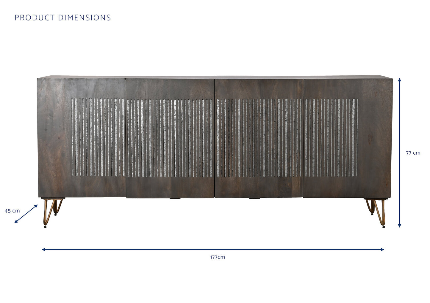 BUFFET MANGO METAL 177X45X77 MARRON
