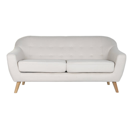 SOFA POLIESTER RUBBERWOOD 172X82X82 3 PLAZAS CREMA