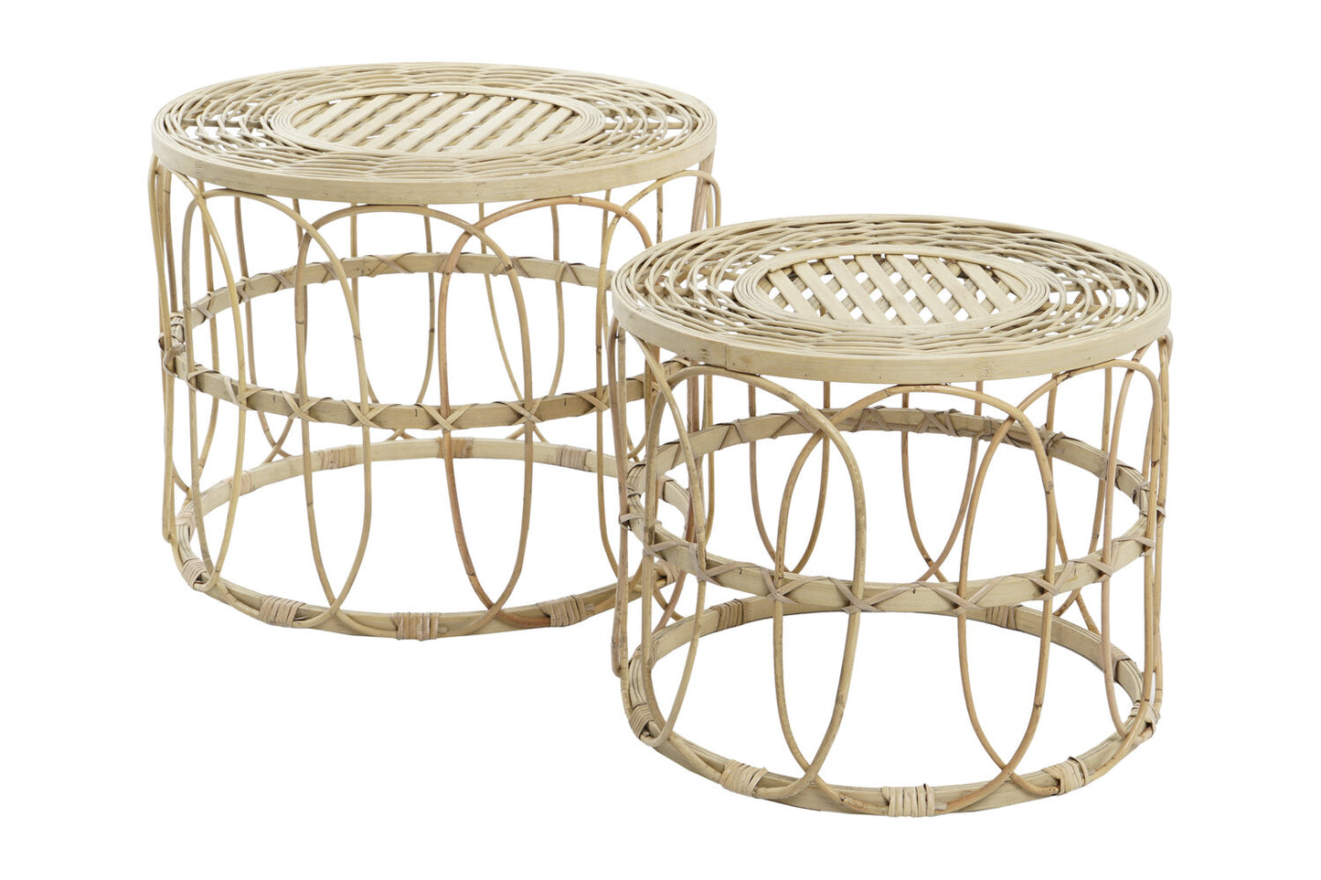 MESITA AUXILIAR SET 2 RATAN 50X50X41:5 NATURAL