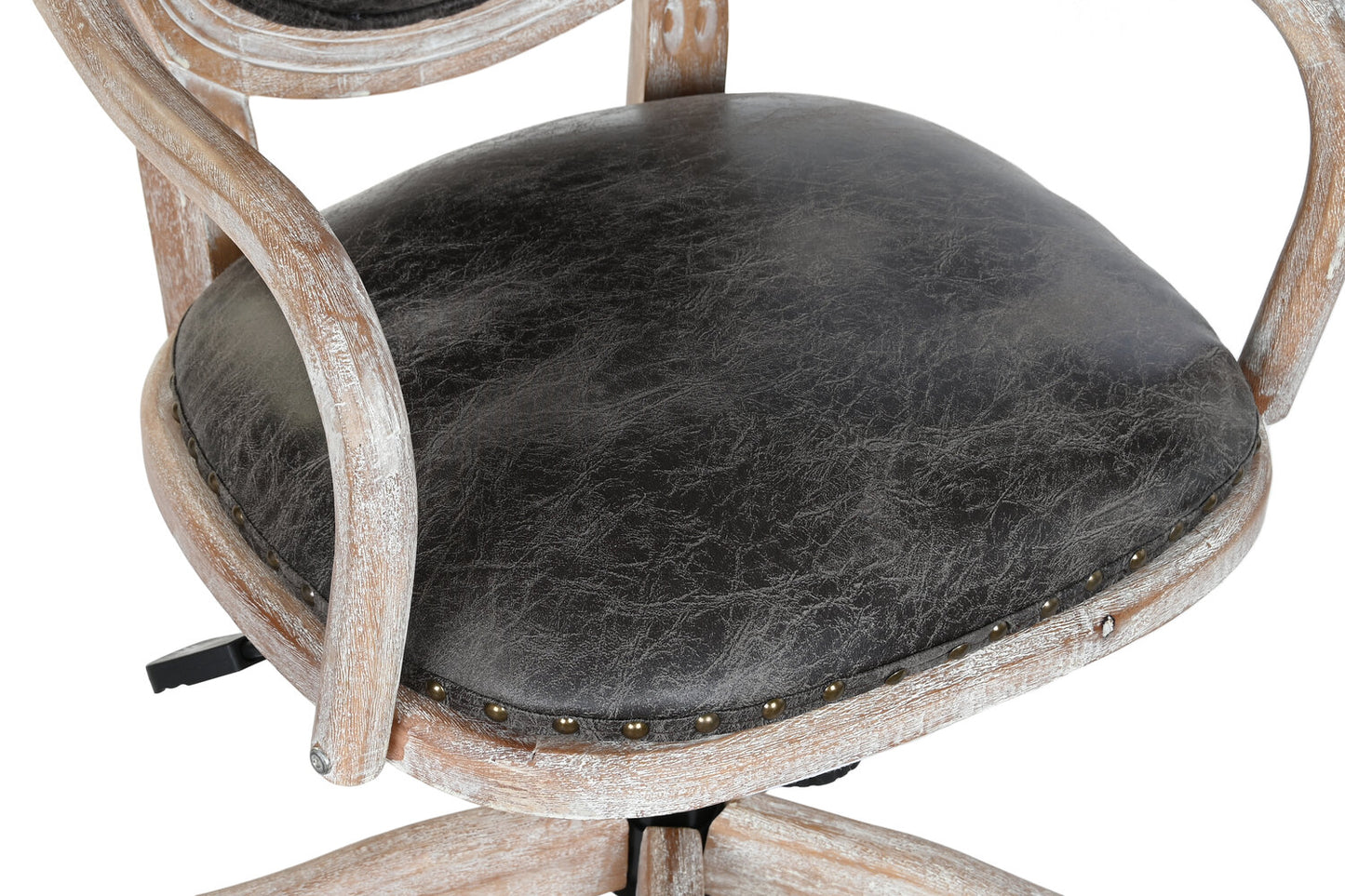 SILLA ABETO PU 52X50X88 98 RUEDAS MARRON OSCURO