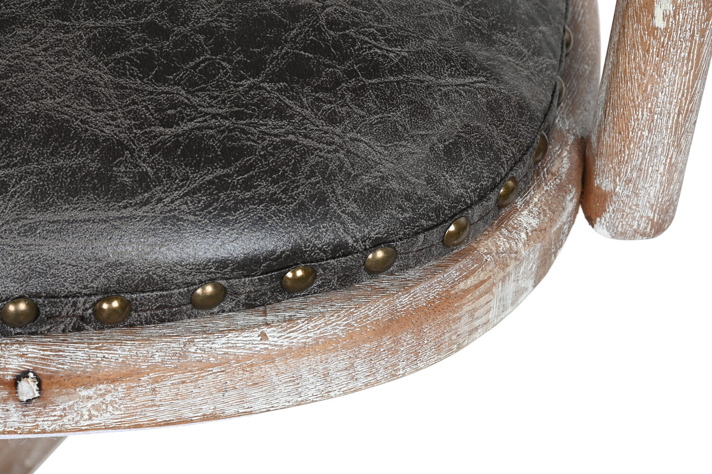 SILLA ABETO PU 52X50X88 98 RUEDAS MARRON OSCURO