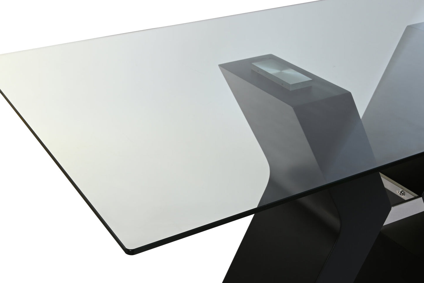 MESA COMEDOR CRISTAL TEMPLADO MDF 180X90X76 NEGRO