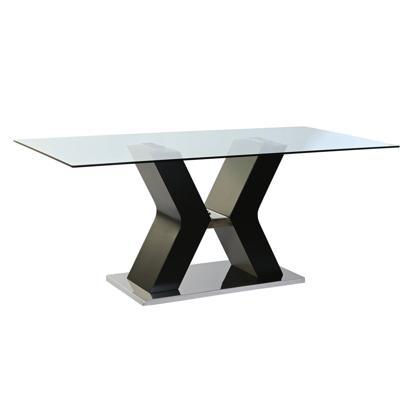 MESA COMEDOR CRISTAL TEMPLADO MDF 180X90X76 NEGRO