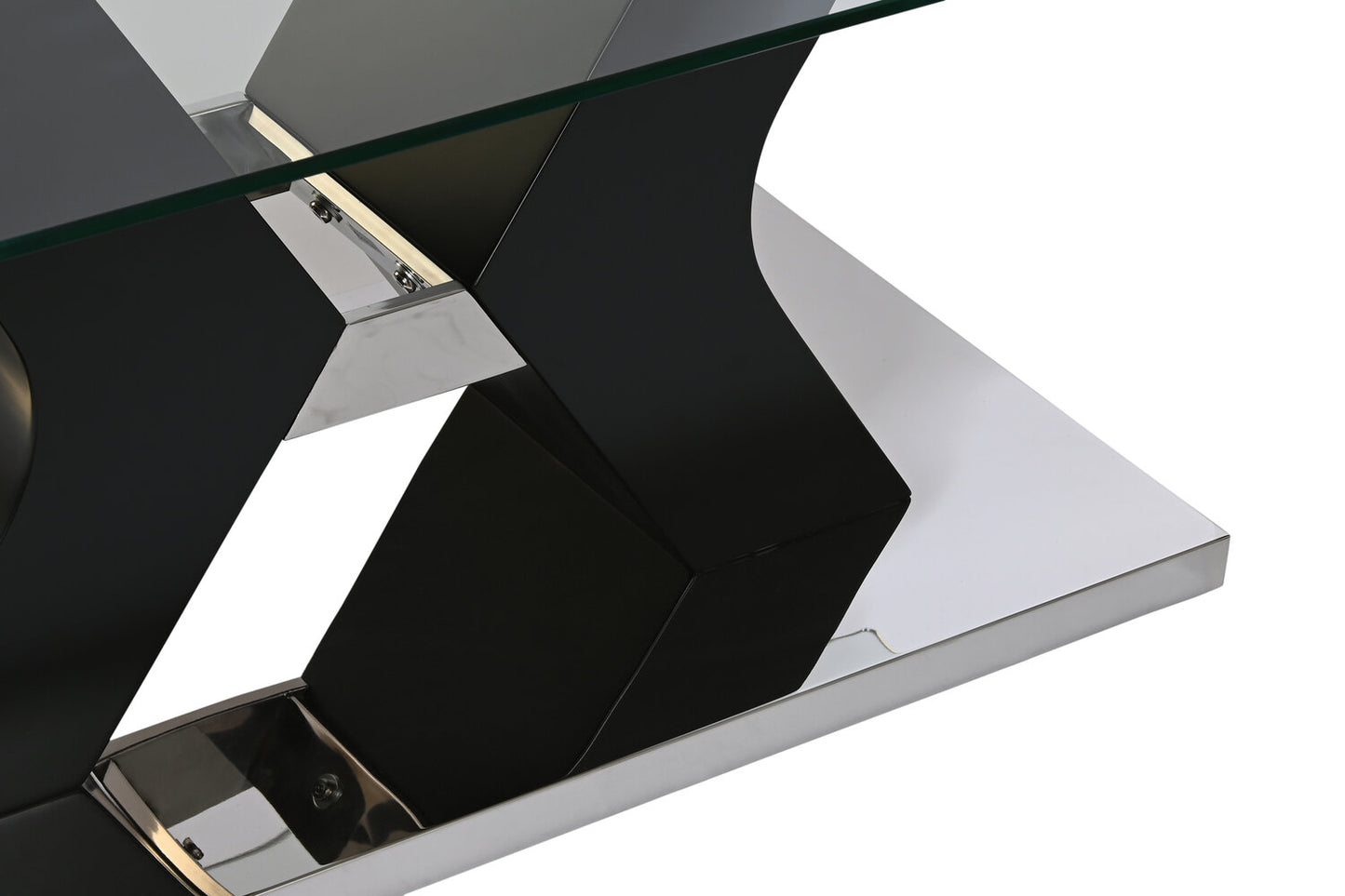 MESA CENTRO CRISTAL TEMPLADO MDF 120X60X45 NEGRO