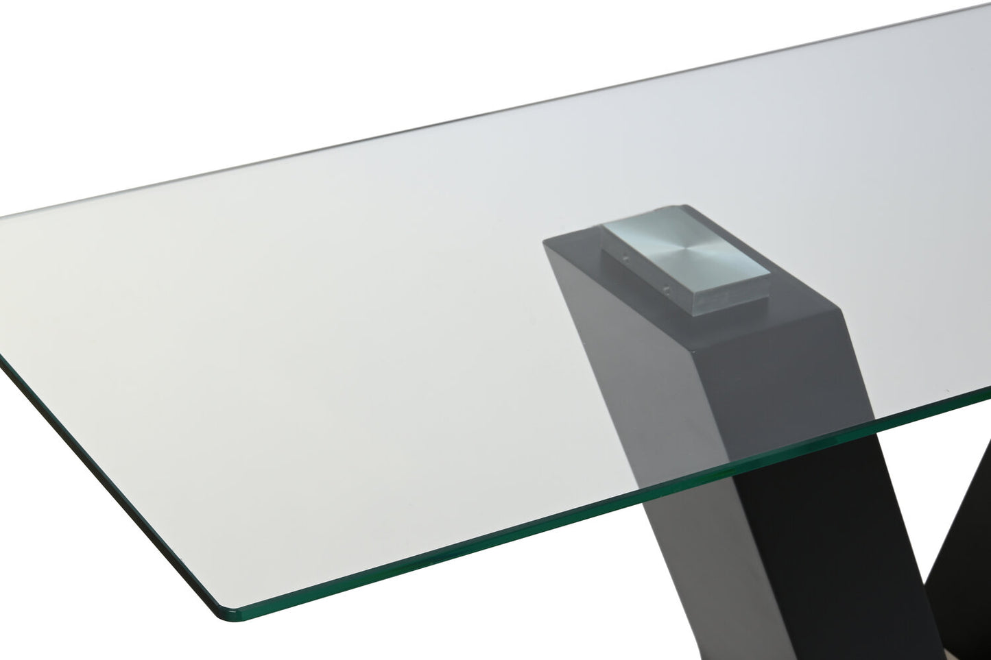 CONSOLA CRISTAL TEMPLADO MDF 120X40X76 NEGRO
