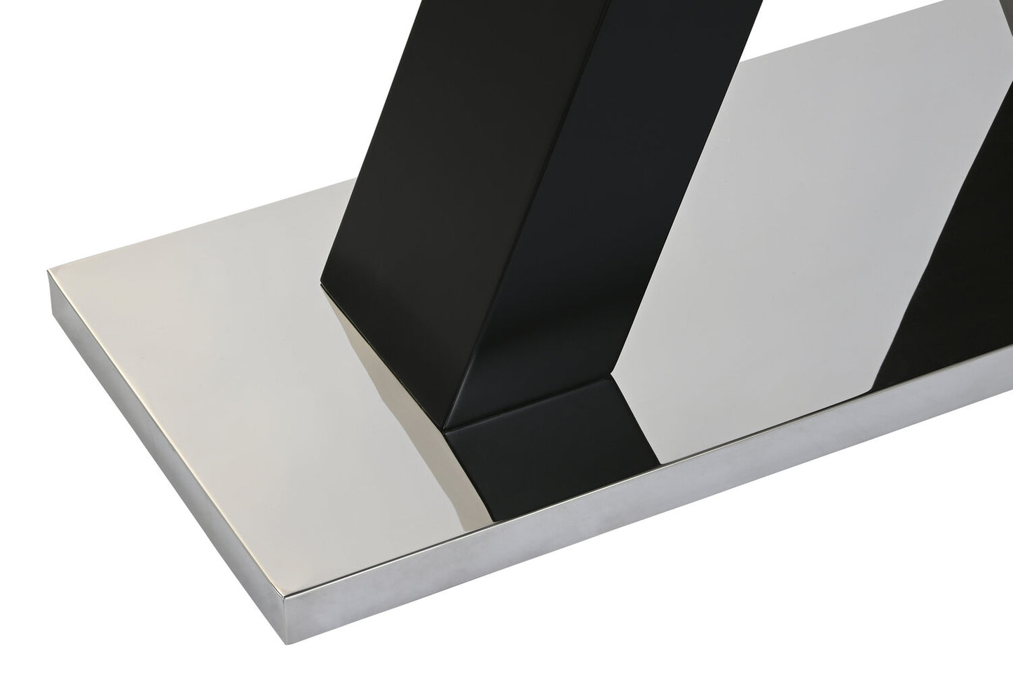 CONSOLA CRISTAL TEMPLADO MDF 120X40X76 NEGRO
