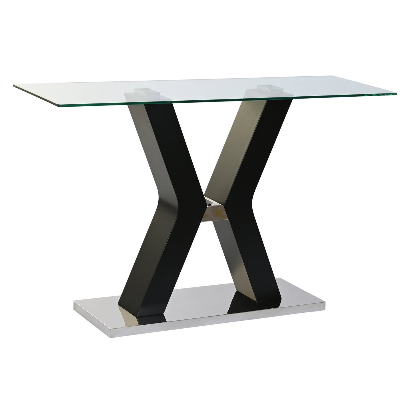 CONSOLA CRISTAL TEMPLADO MDF 120X40X76 NEGRO
