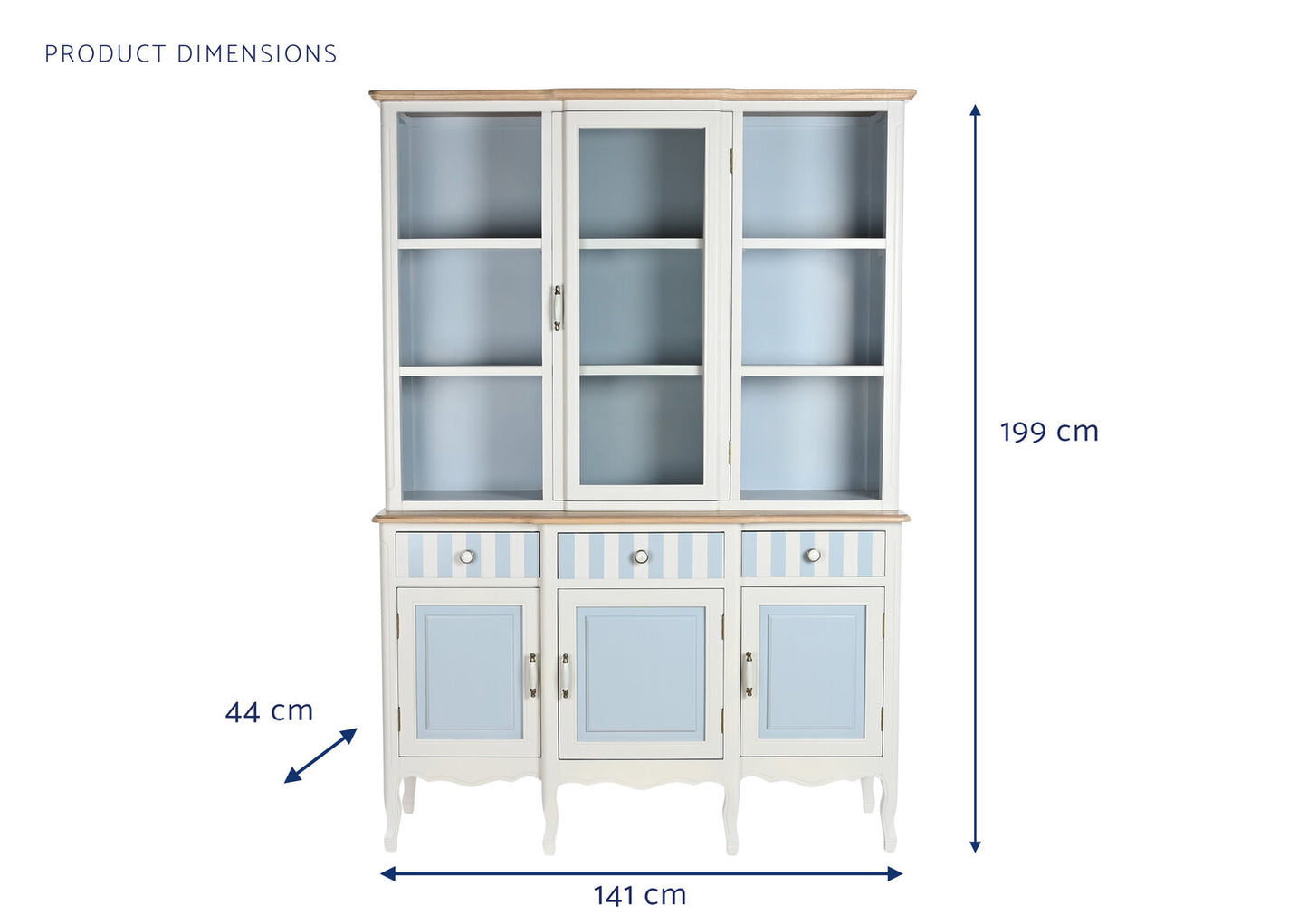 VITRINA PAULOWNIA CRISTAL 141:5X44X199 27:50