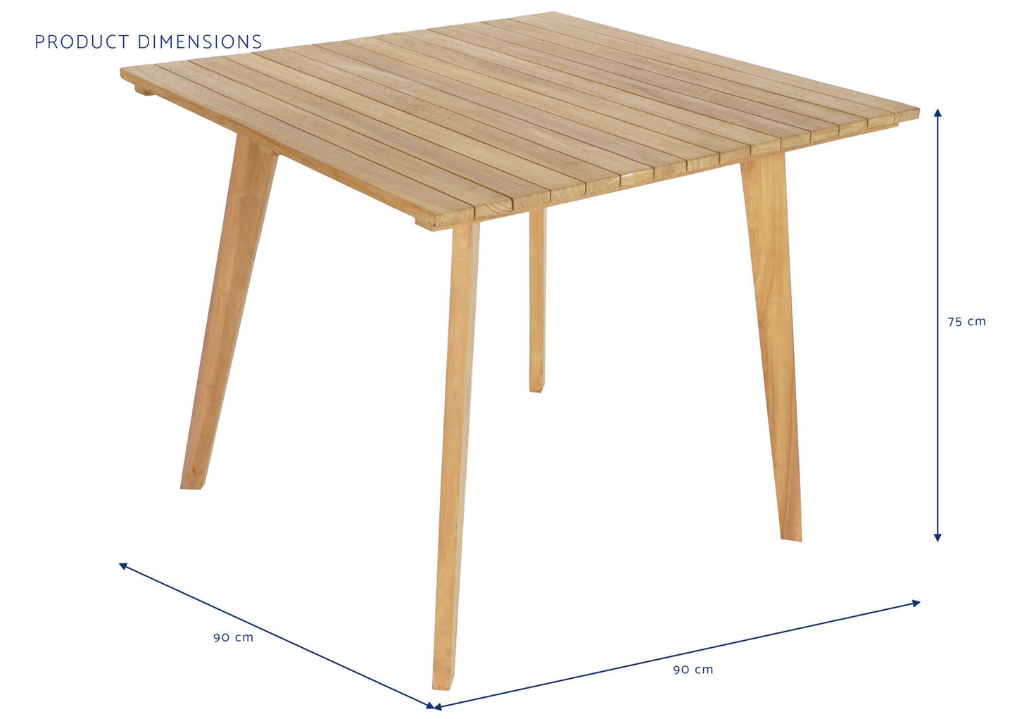 MESA SET 5 TECA CUERDA 90X90X75 54X56X84 MARRON