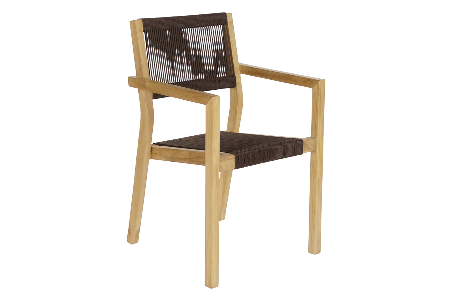 MESA SET 5 TECA CUERDA 90X90X75 54X56X84 MARRON