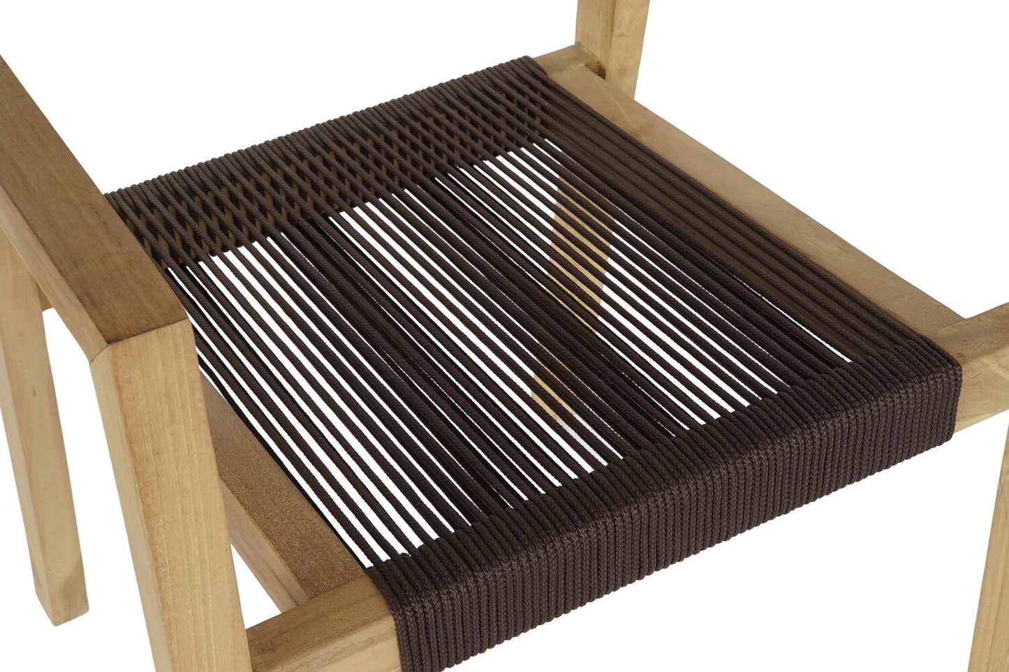 MESA SET 5 TECA CUERDA 90X90X75 54X56X84 MARRON