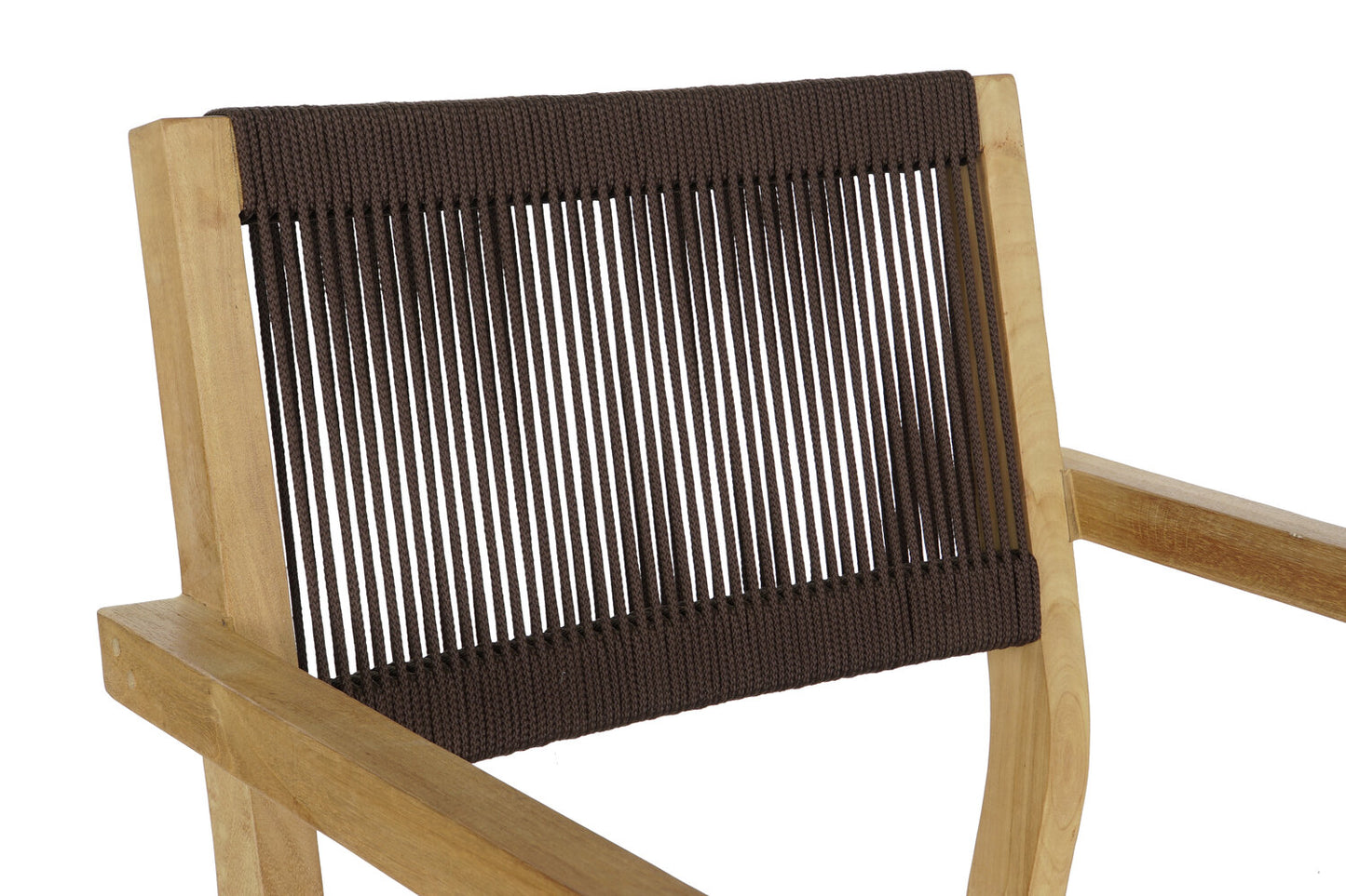 MESA SET 5 TECA CUERDA 90X90X75 54X56X84 MARRON