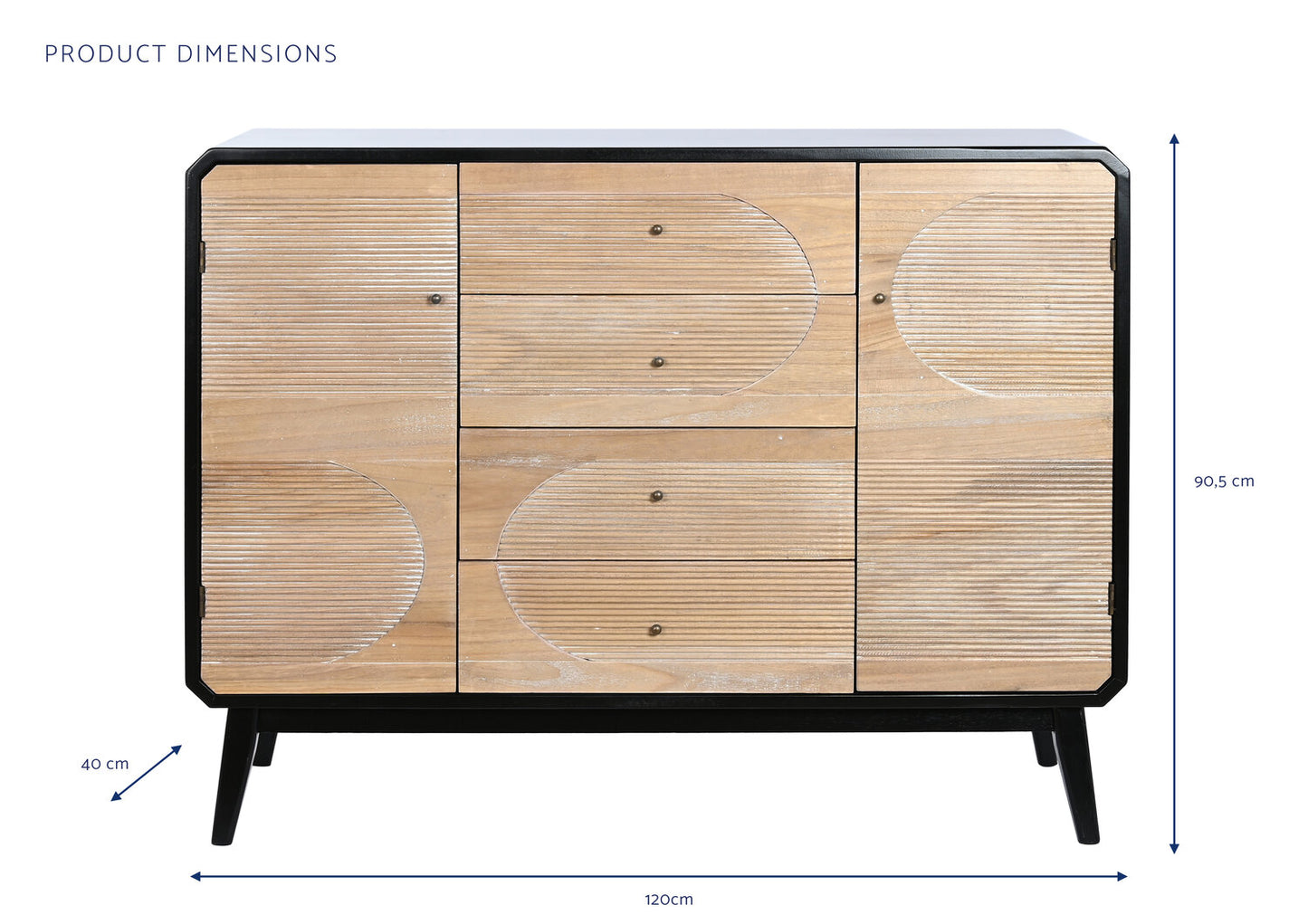 BUFFET MADERA 120X40X90:5 NEGRO
