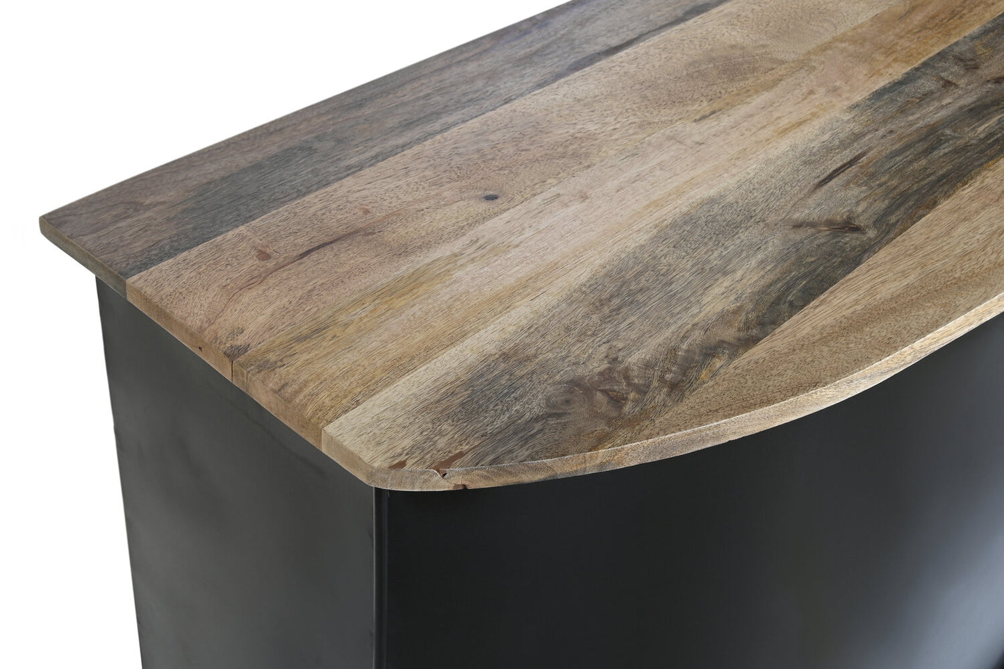 MUEBLE BAR MANGO HIERRO 157X52X90 FOCOS NEGRO