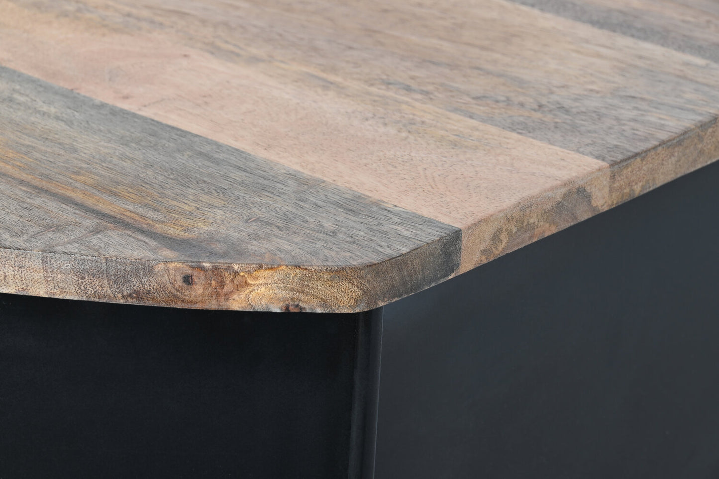 MUEBLE BAR MANGO HIERRO 157X52X90 FOCOS NEGRO