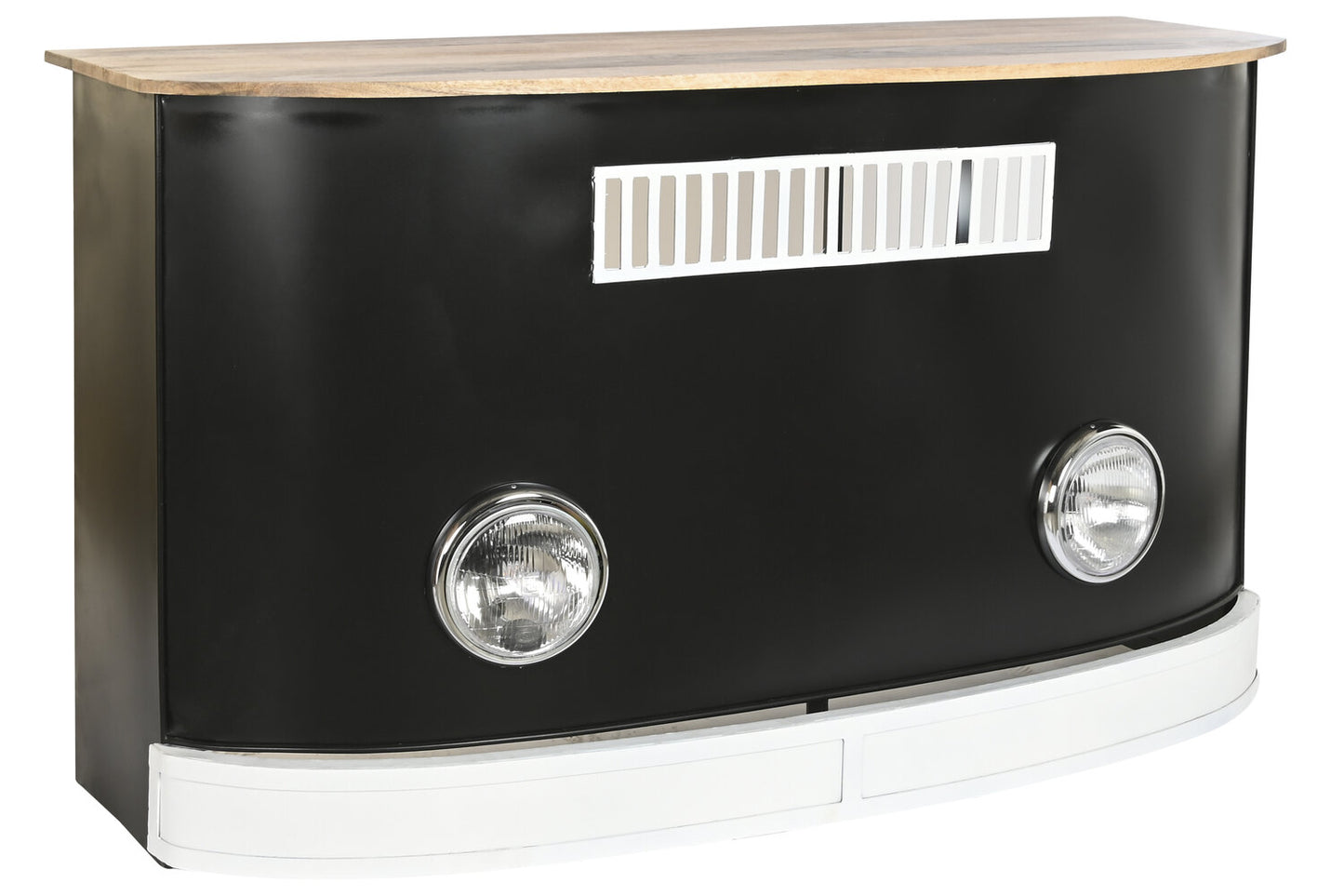 MUEBLE BAR MANGO HIERRO 157X52X90 FOCOS NEGRO