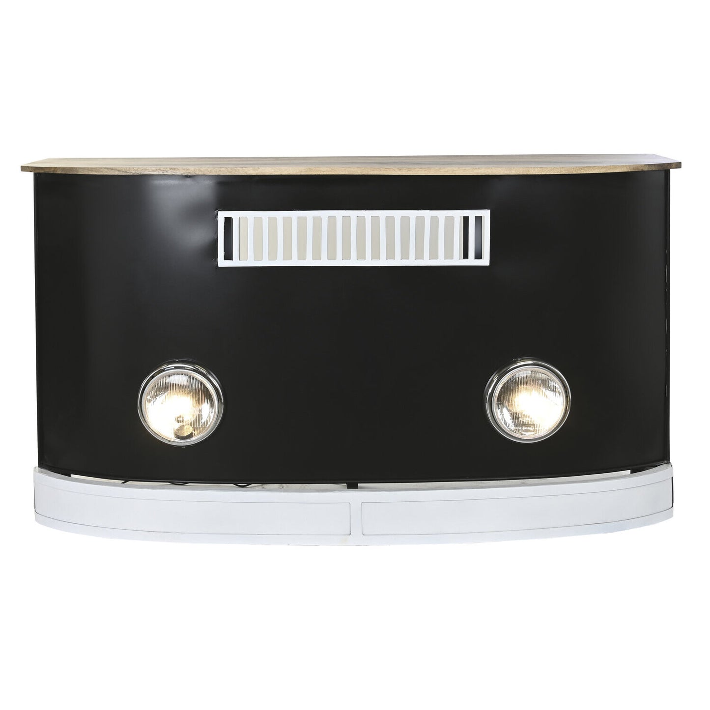 MUEBLE BAR MANGO HIERRO 157X52X90 FOCOS NEGRO