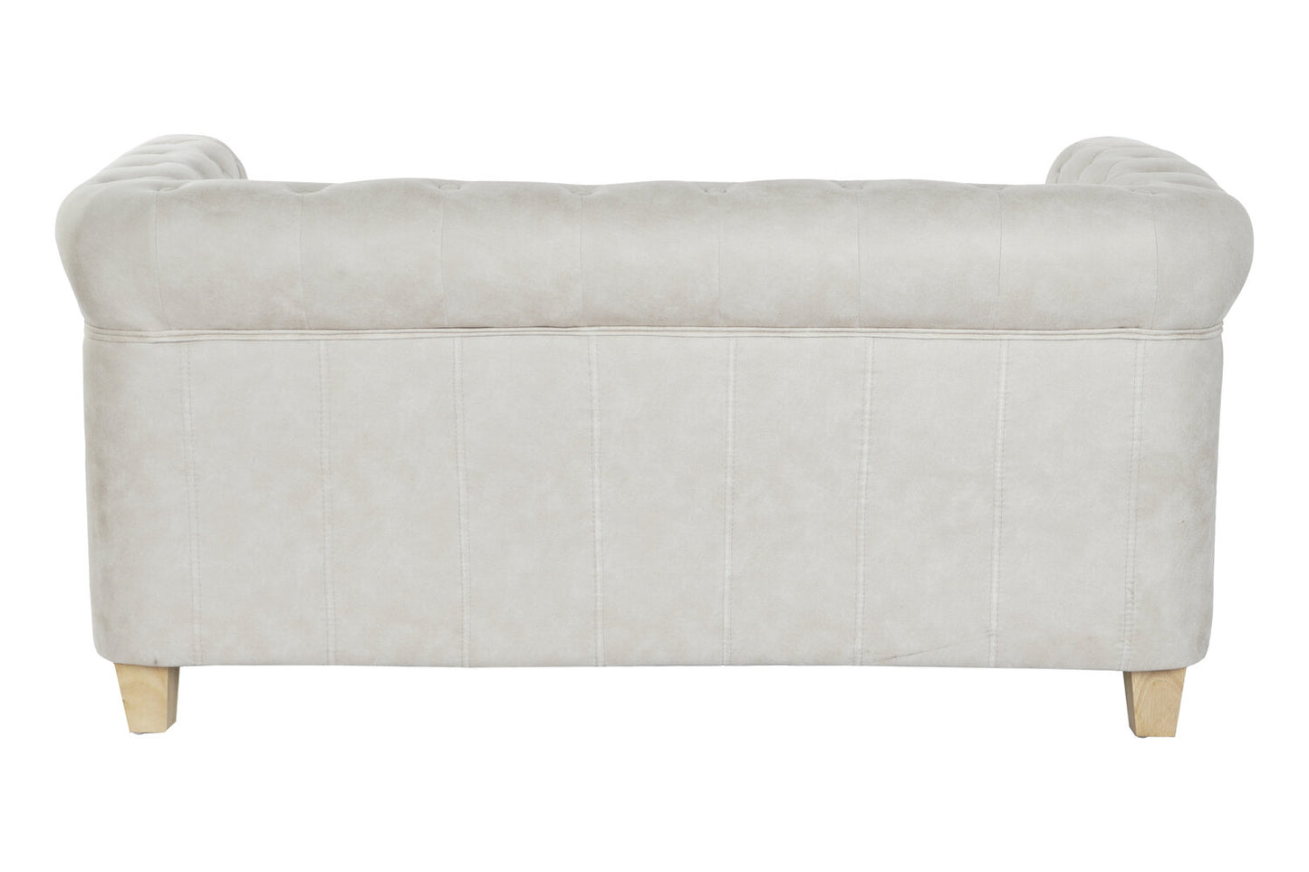 SOFA POLIESTER MADERA 151X80X70 CAPITONE BLANCO