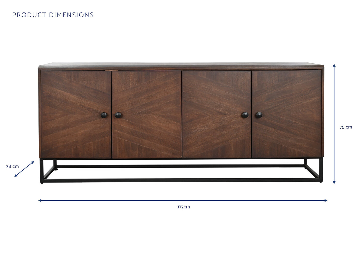 BUFFET MADERA JAMUN 177X38X75 59:00 MARRON OSCURO