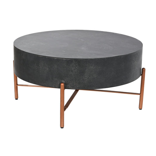 MESA CENTRO MANGO METAL 90X90X45 NEGRO