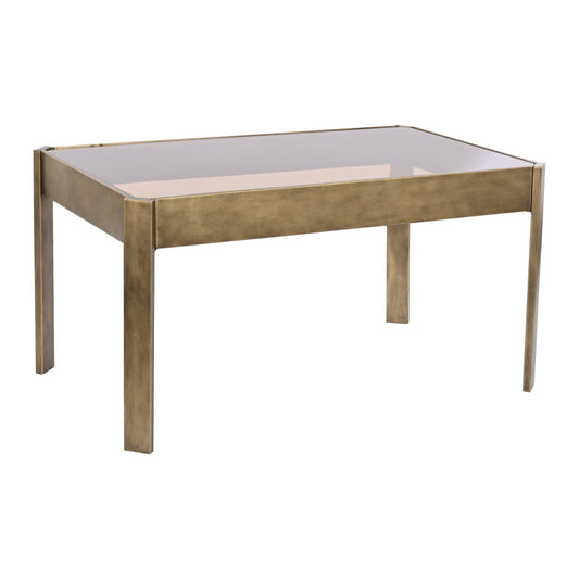 MESA CENTRO METAL CRISTAL 102X62X53 DORADO