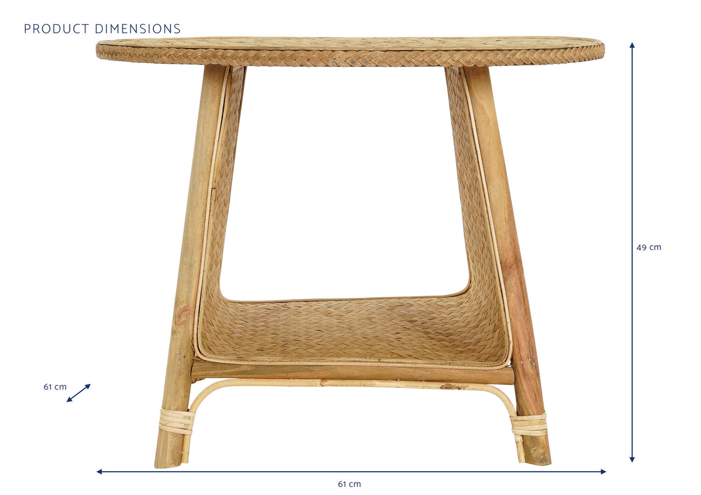 MESITA AUXILIAR BAMBU RATAN 61X61X49 NATURAL