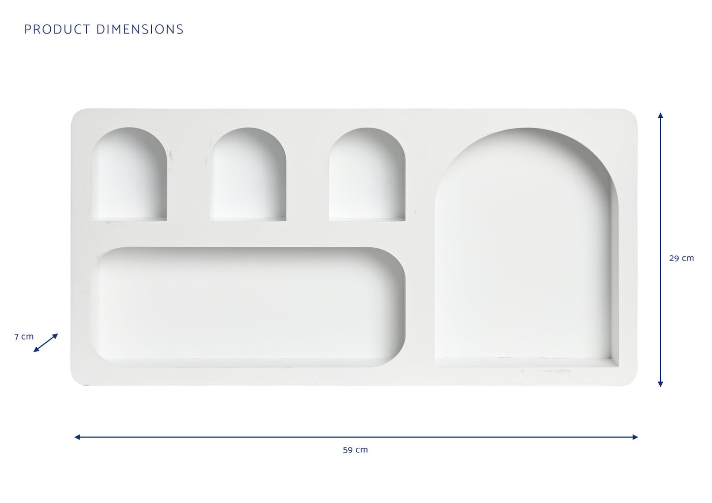 ESTANTERIA PARED MDF 59X7X29 ARCOS BLANCO