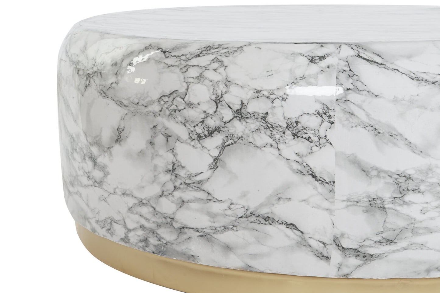 MESA CENTRO HIERRO 119X119X45 SIMIL MARMOL BLANCO