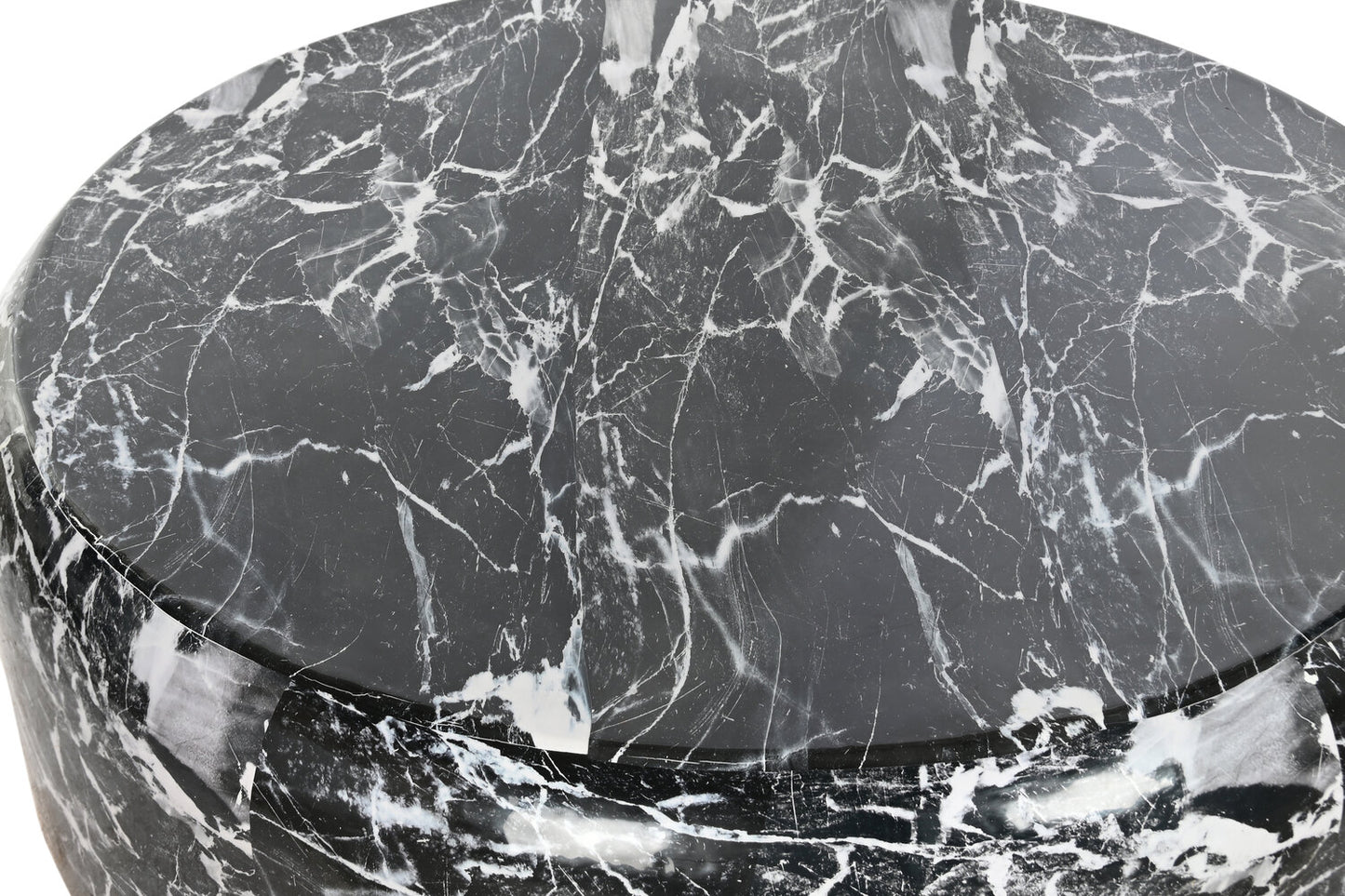 MESA CENTRO HIERRO 120X120X46:5 SIMIL MARMOL NEGRO