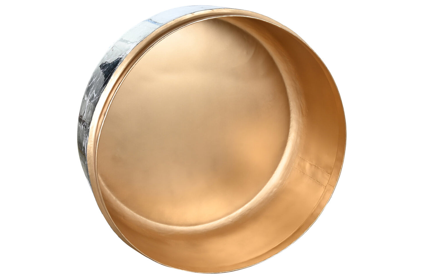 MESA CENTRO HIERRO 120X120X46:5 SIMIL MARMOL NEGRO