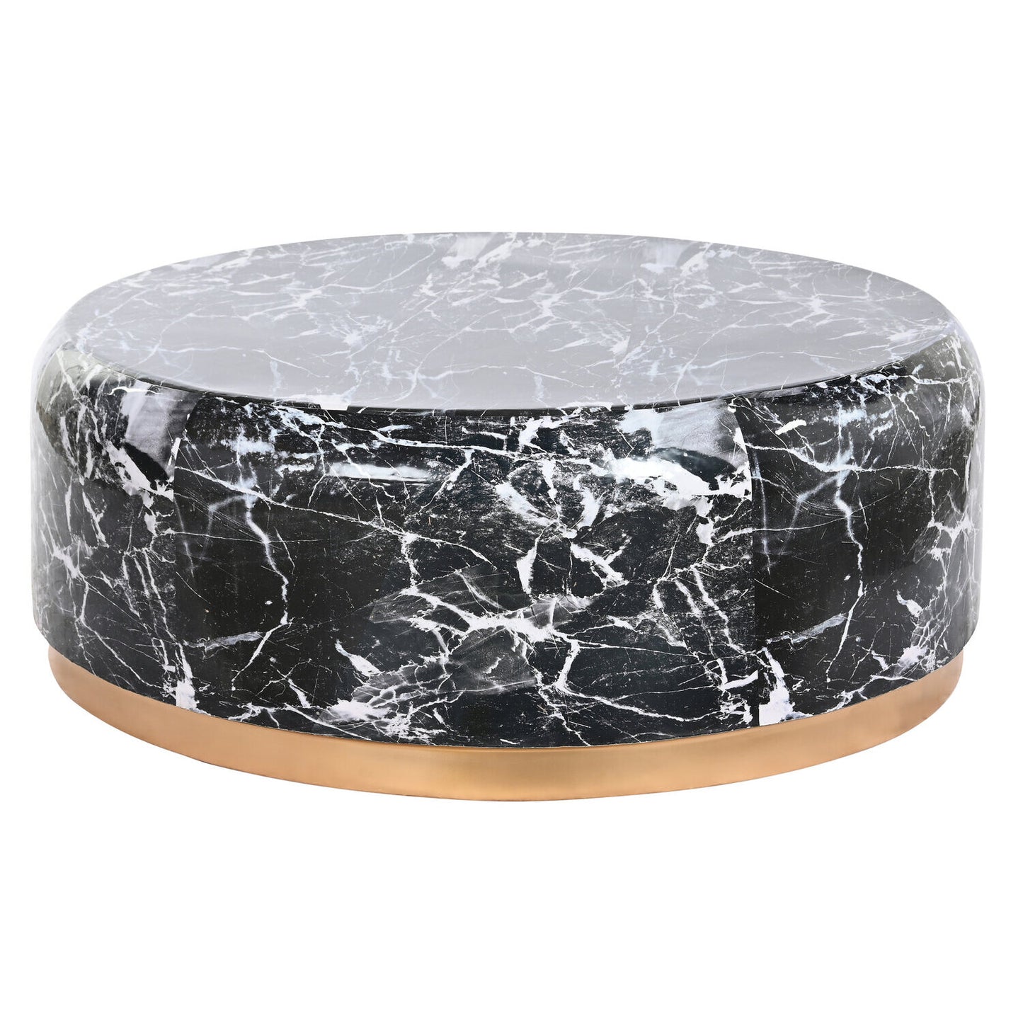 MESA CENTRO HIERRO 120X120X46:5 SIMIL MARMOL NEGRO