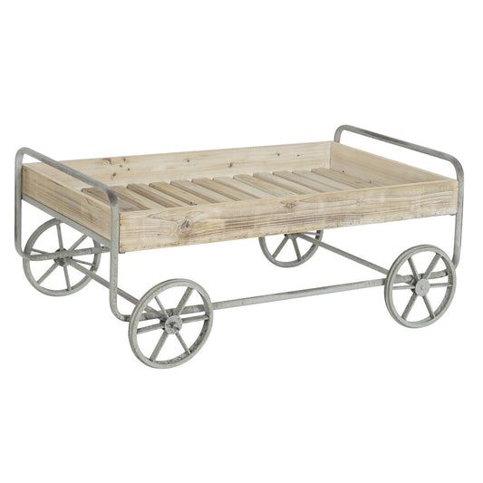 CARRO ABETO METAL 110X67X46 CARRO RUSTICO NATURAL