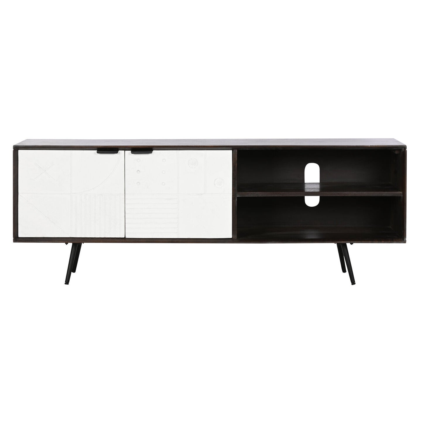 MUEBLE TV MANGO 140X35X50 MARRON OSCURO