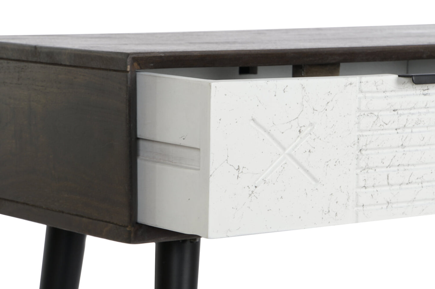CONSOLA MANGO METAL 105X35X77 BLANCO
