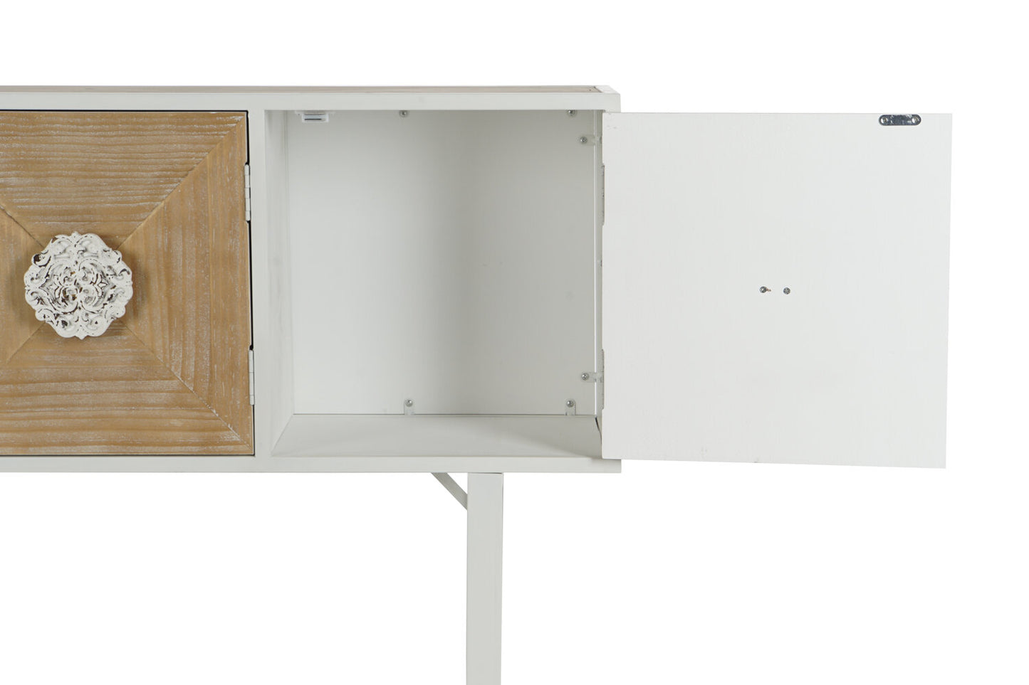 CONSOLA ABETO METAL 120X35X90 BLANCO