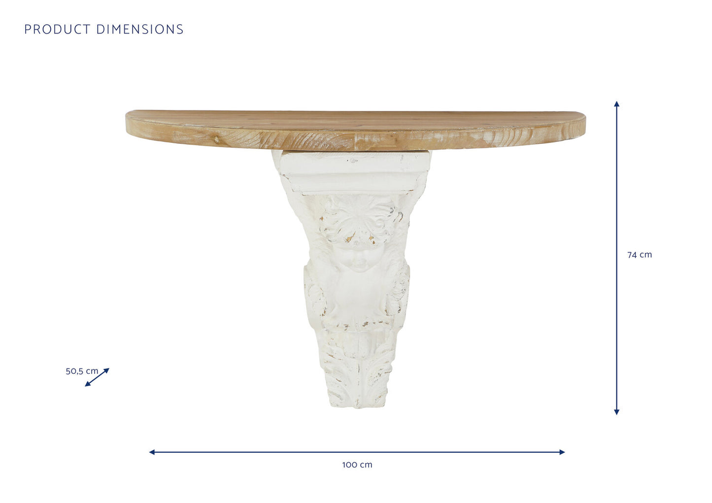 CONSOLA ABETO MAGNESIA 100X50:5X74 ANGEL NATURAL