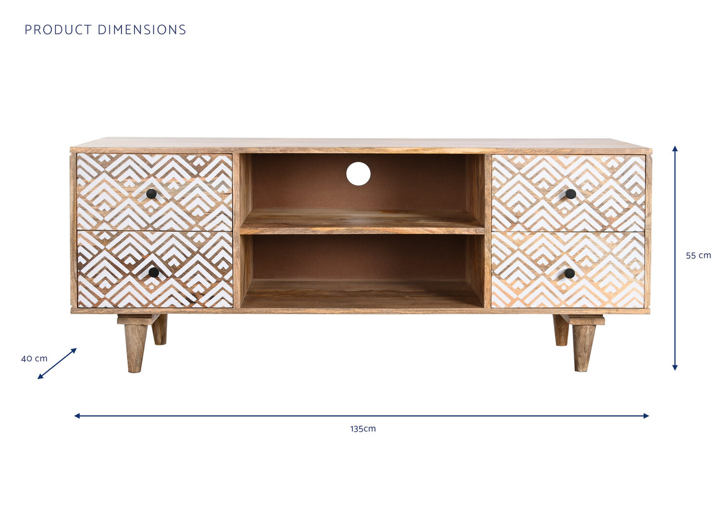 MUEBLE TV MANGO 135X40X55 NATURAL