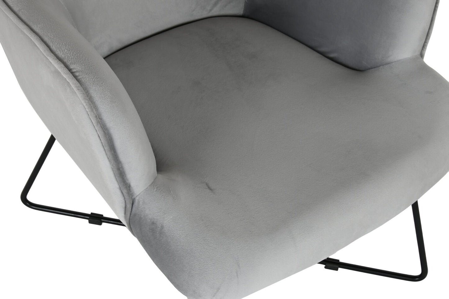 BUTACA POLIESTER METAL 67X81X86 TERCIOPELO GRIS