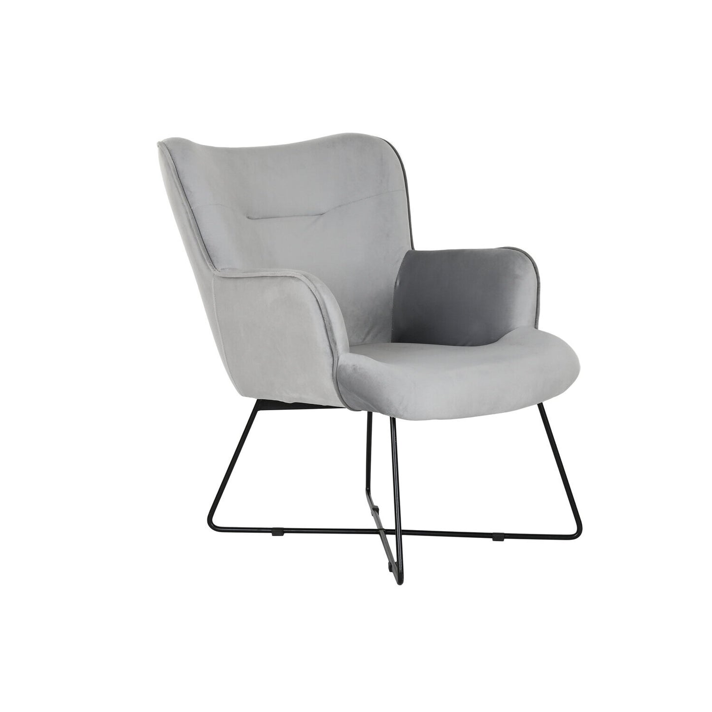 BUTACA POLIESTER METAL 67X81X86 TERCIOPELO GRIS