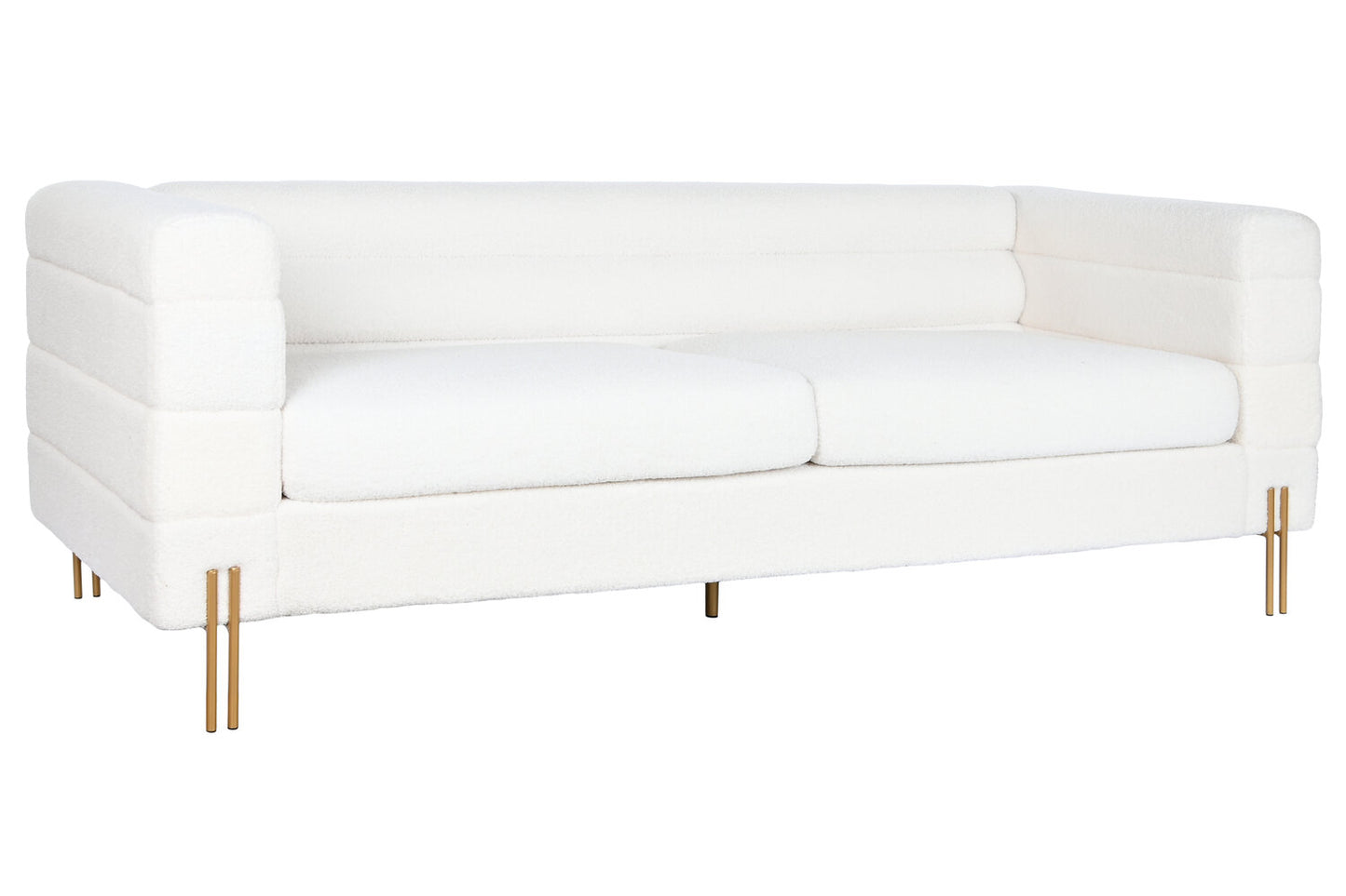 SOFA POLIESTER METAL 205X85X73 BORREGUITO BLANCO